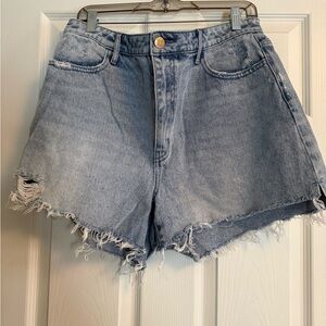 Show Me Your MuMu Light Blue Distressed Jean Shorts